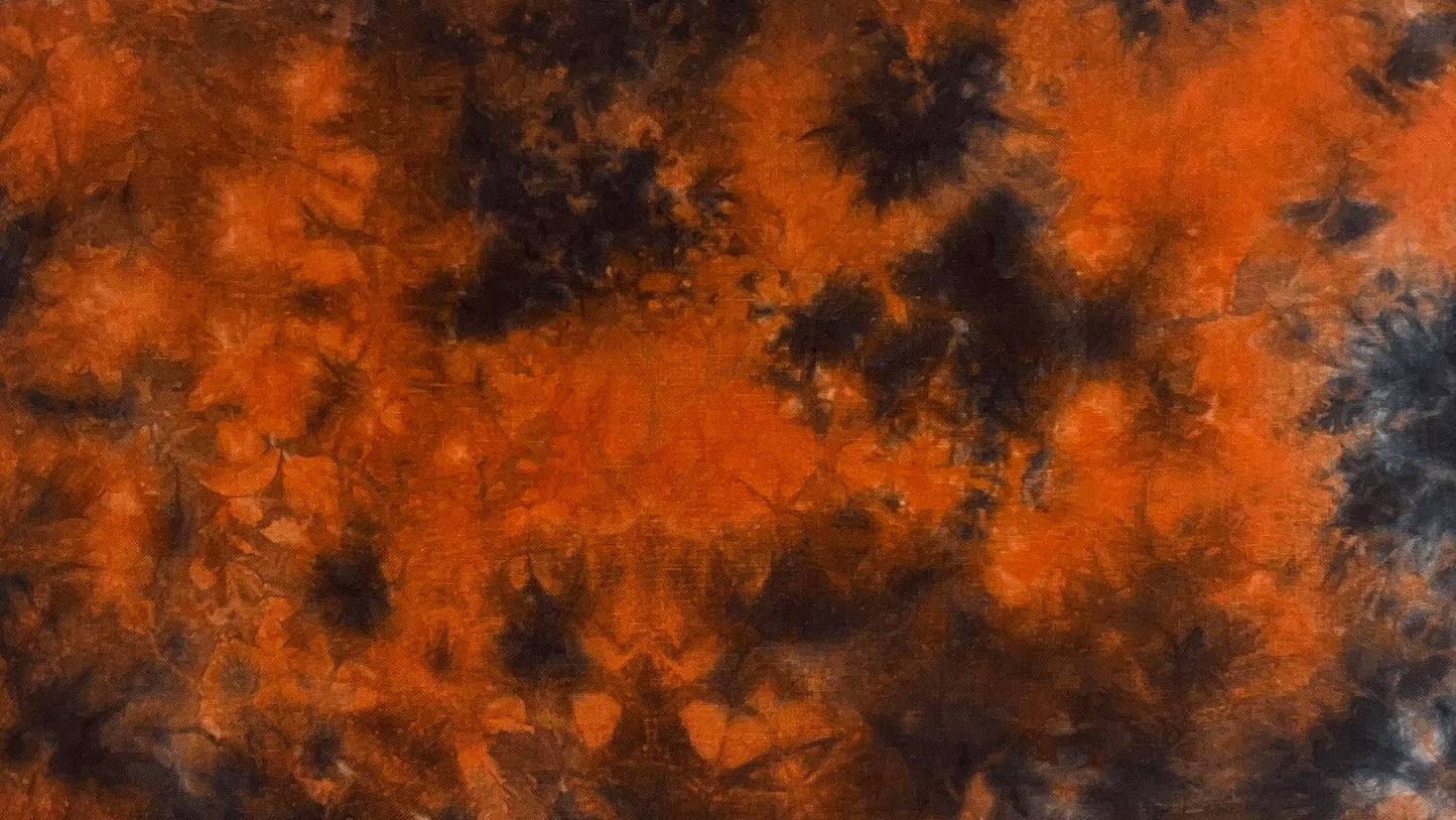32ct linen misfit - Fat Quarter - Black & Bright Orange