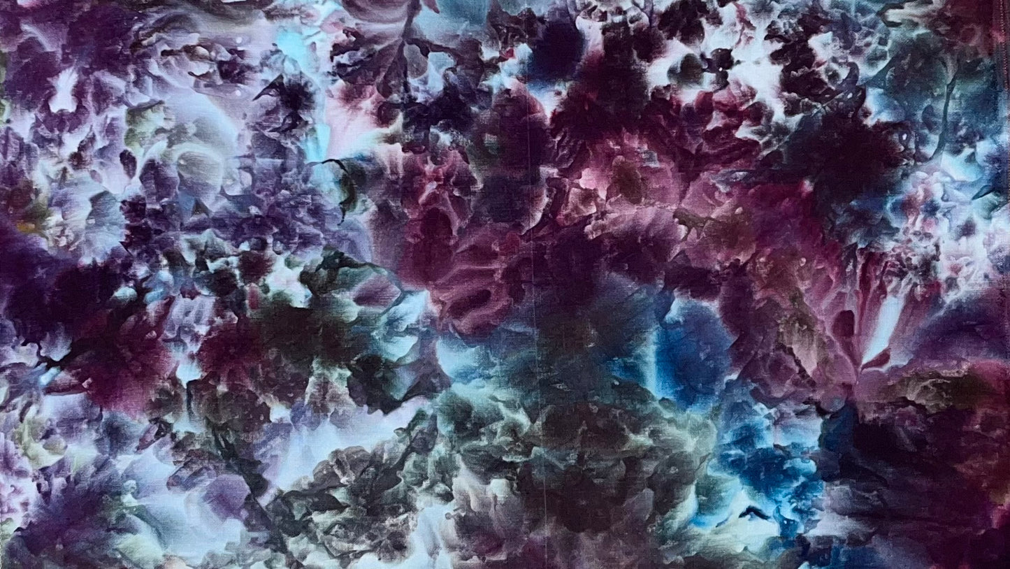 40ct linen - Fat Quarter - Ice Dye 11 - flaw center of fabric