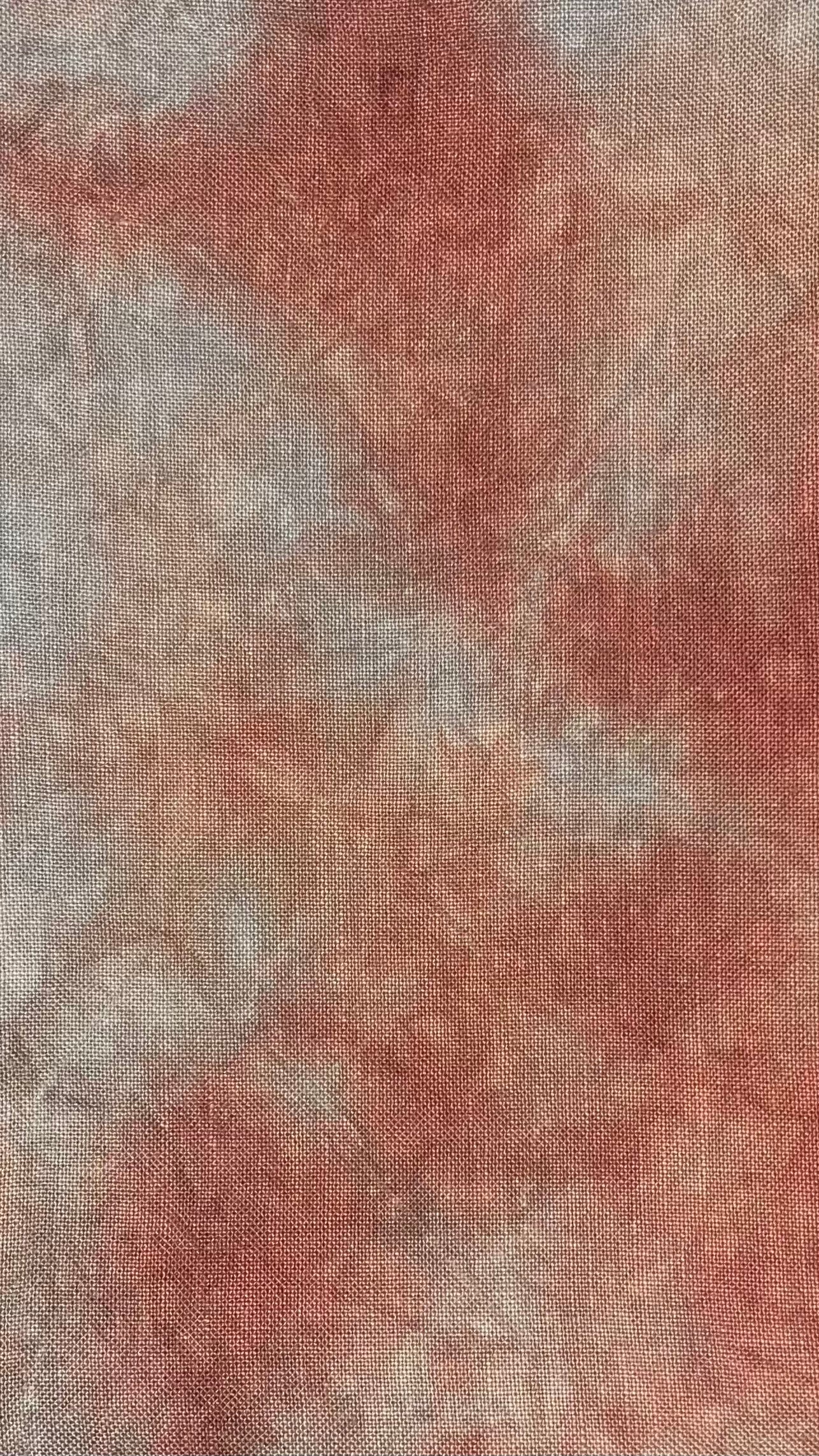 28ct linen - 18x27 - Burnt Oranges & Grays