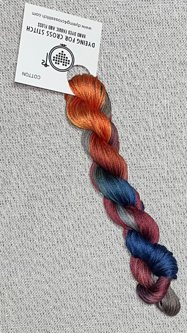 Cotton hand dyed floss - Mis-dyed Forest Cabin