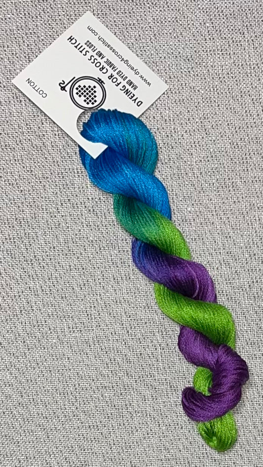 Cotton hand dyed floss - Peacock Train