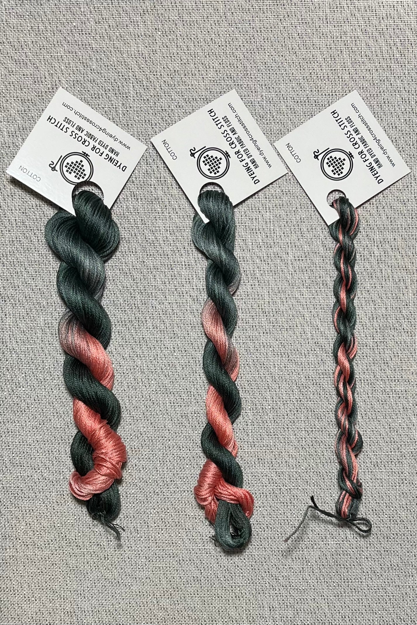 Cotton hand dyed floss - Pink Camo