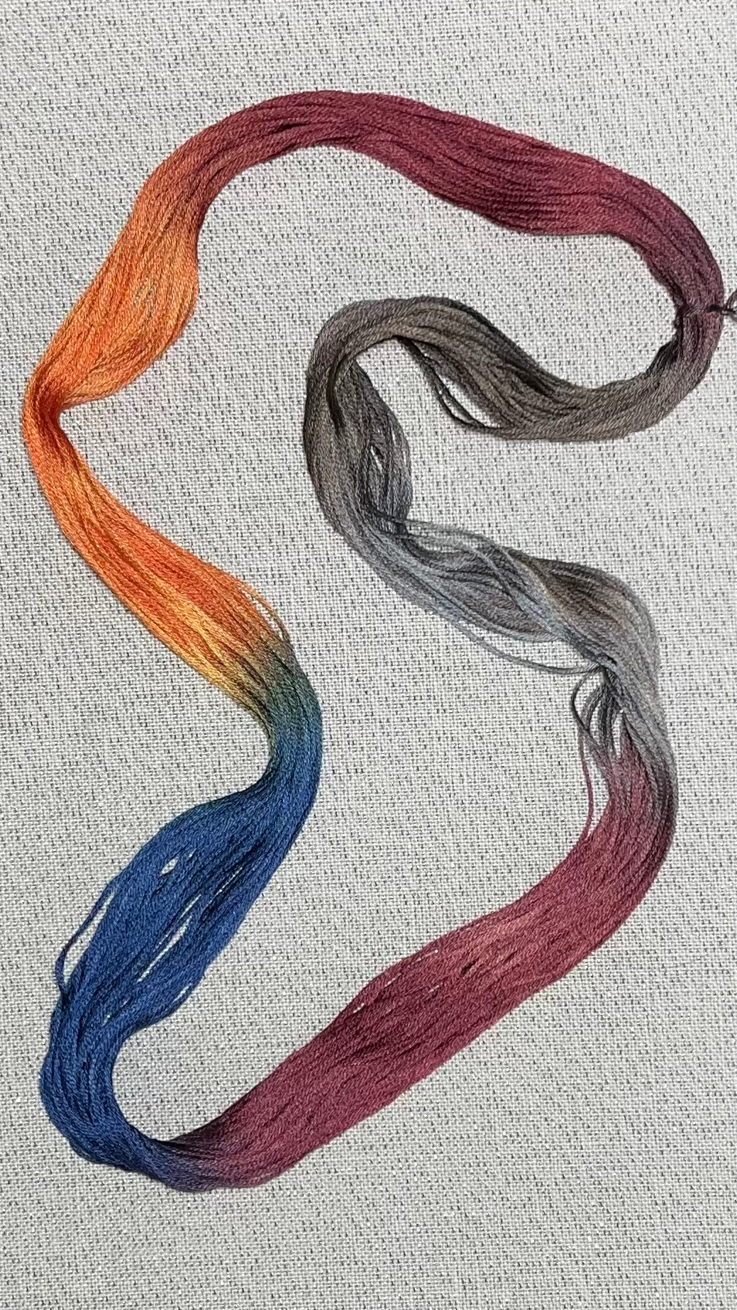 Cotton hand dyed floss - Mis-dyed Forest Cabin