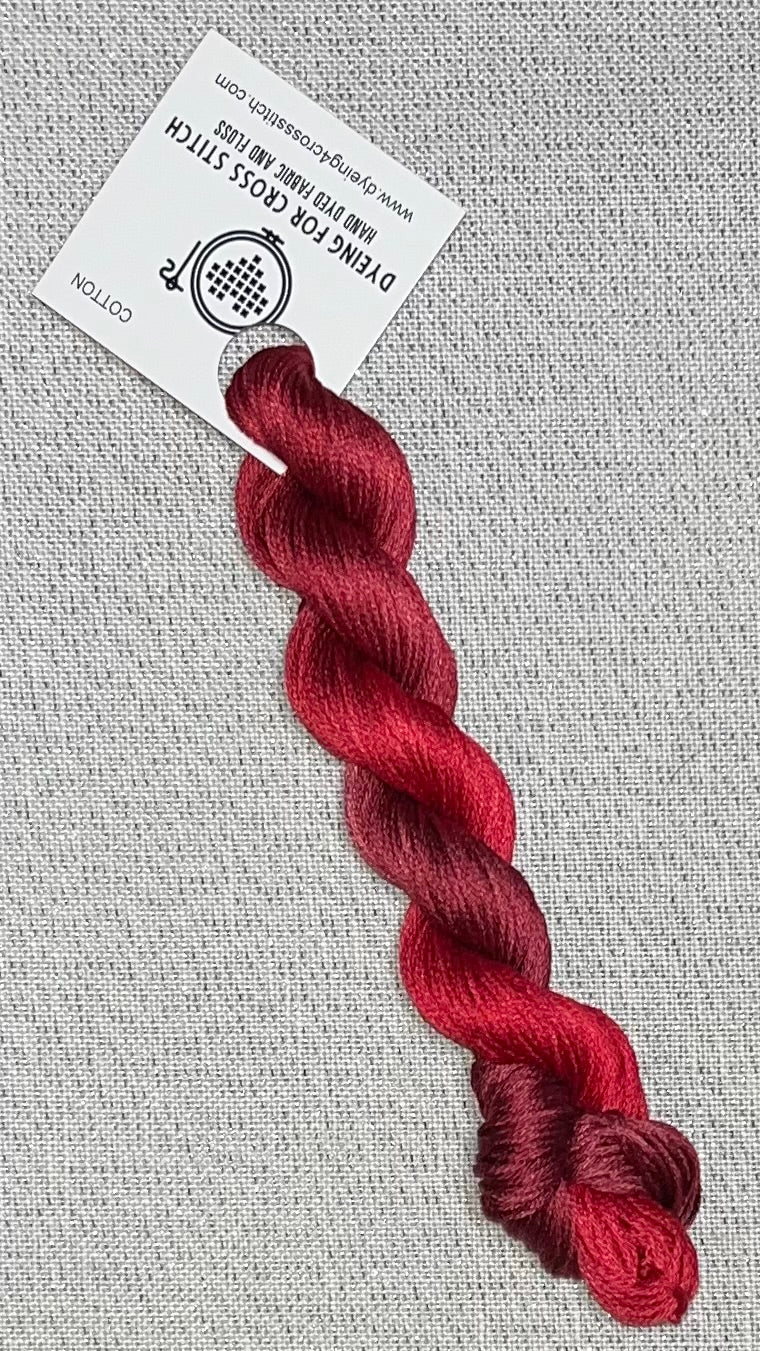Cotton hand dyed floss - Ruby