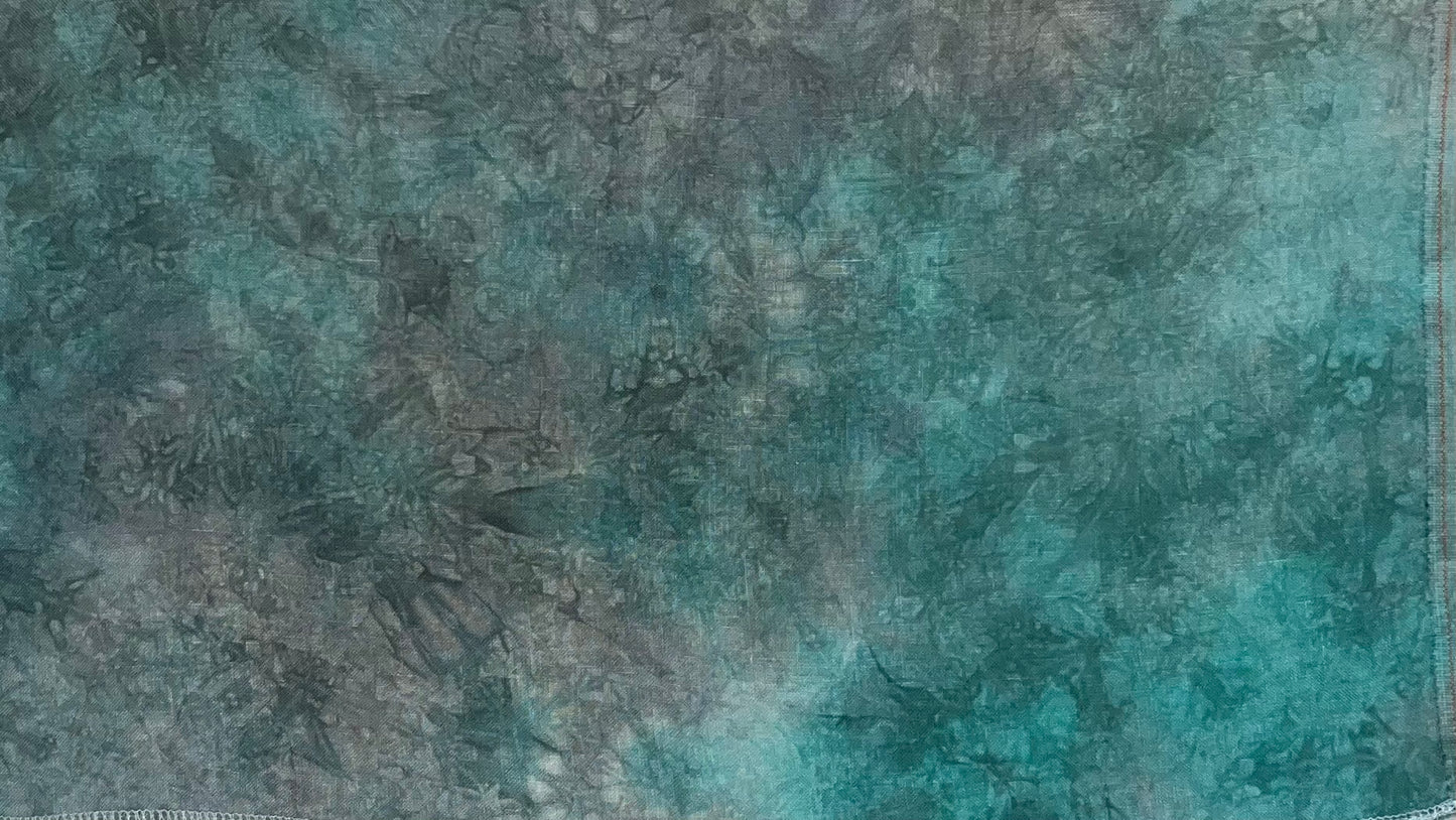32ct linen misfit - Fat Quarter - Aquas & Grays