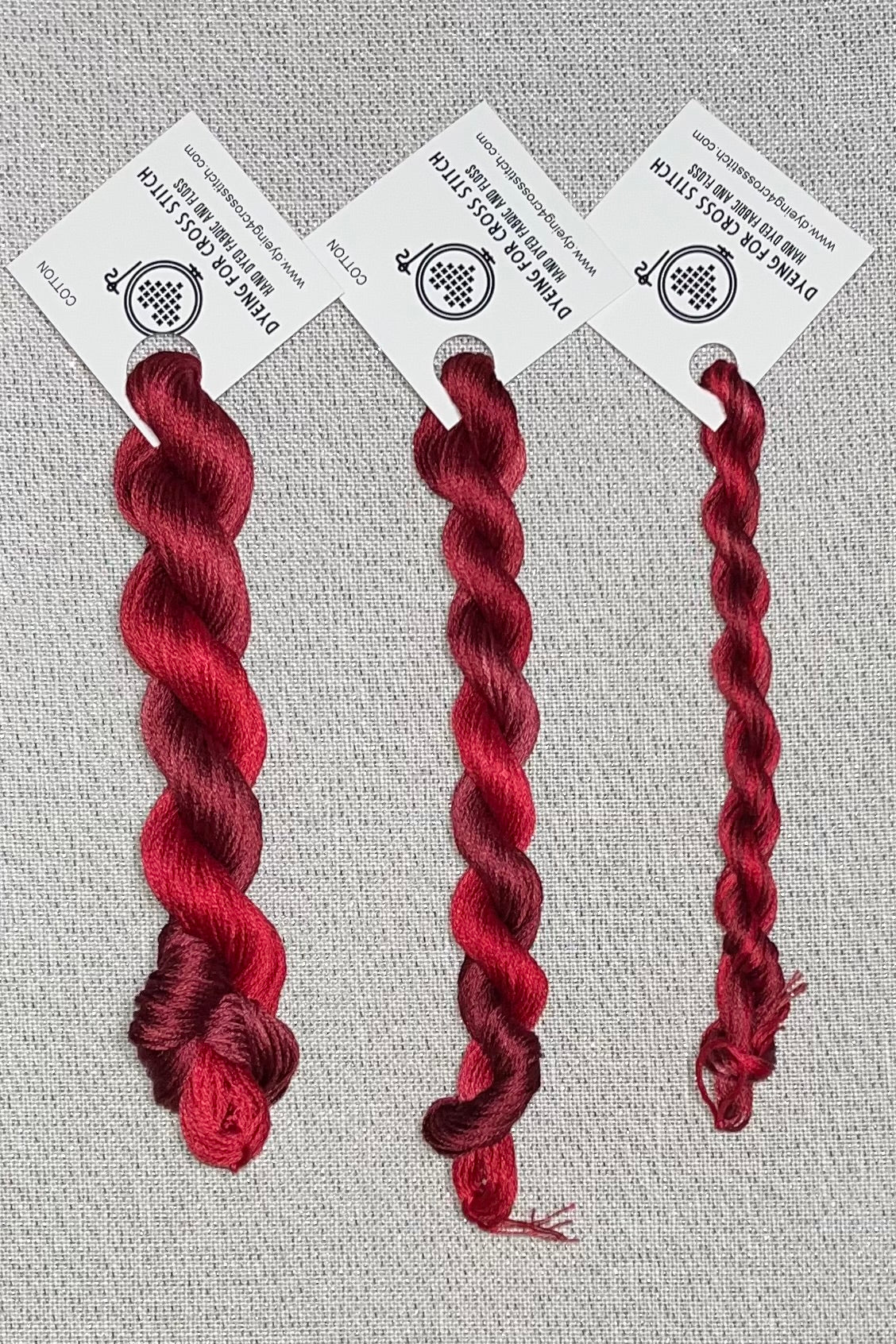Cotton hand dyed floss - Ruby