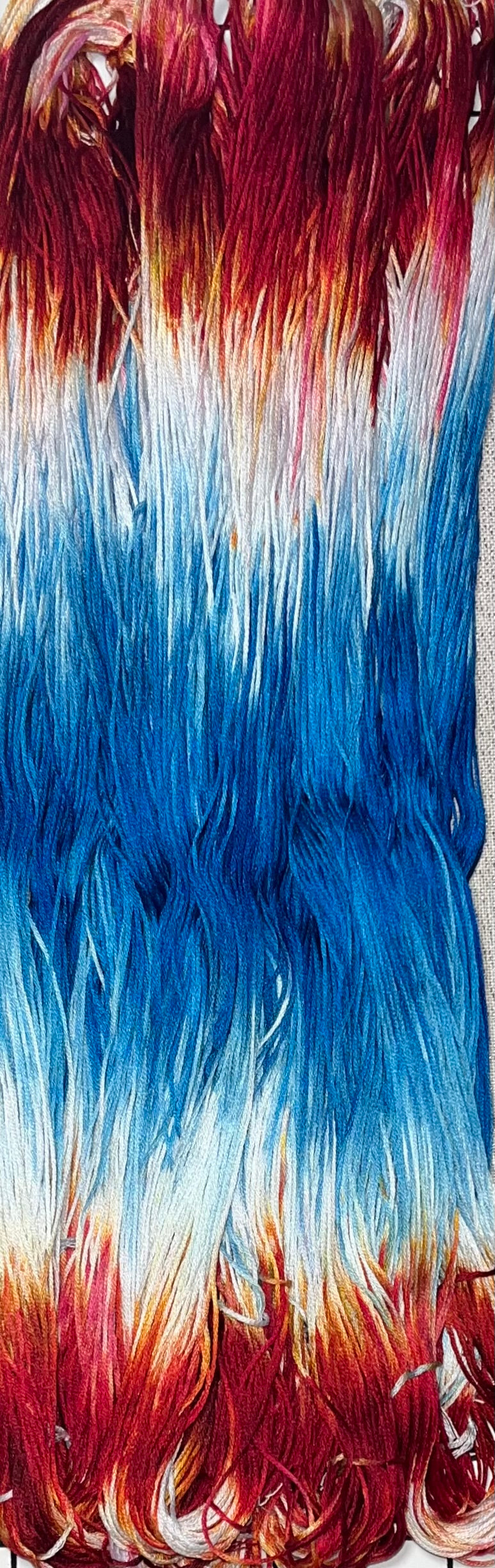 Cotton hand dyed floss - Ice Dyed - Solo 17 - RW&B '25