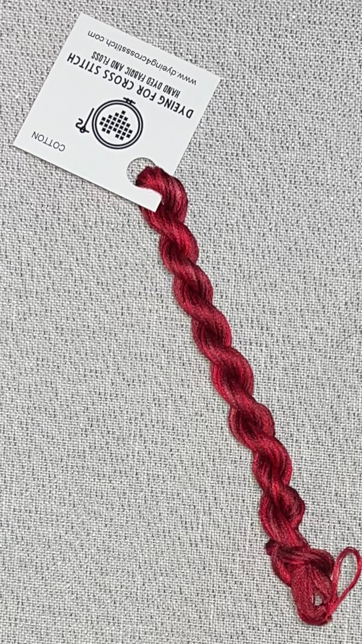 Cotton hand dyed floss - Ruby