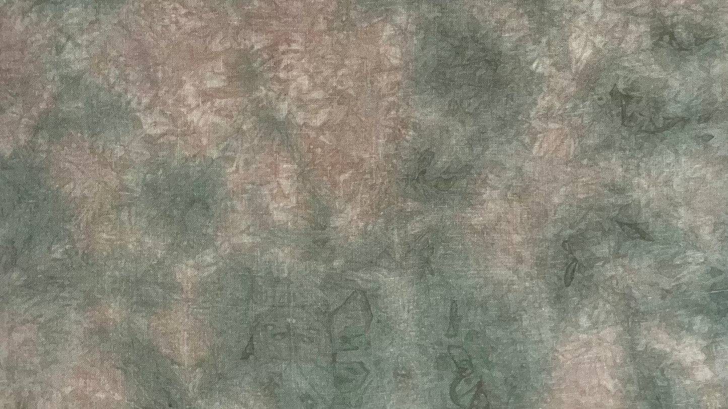 32ct linen misfit - Fat Quarter - Greens & Tans
