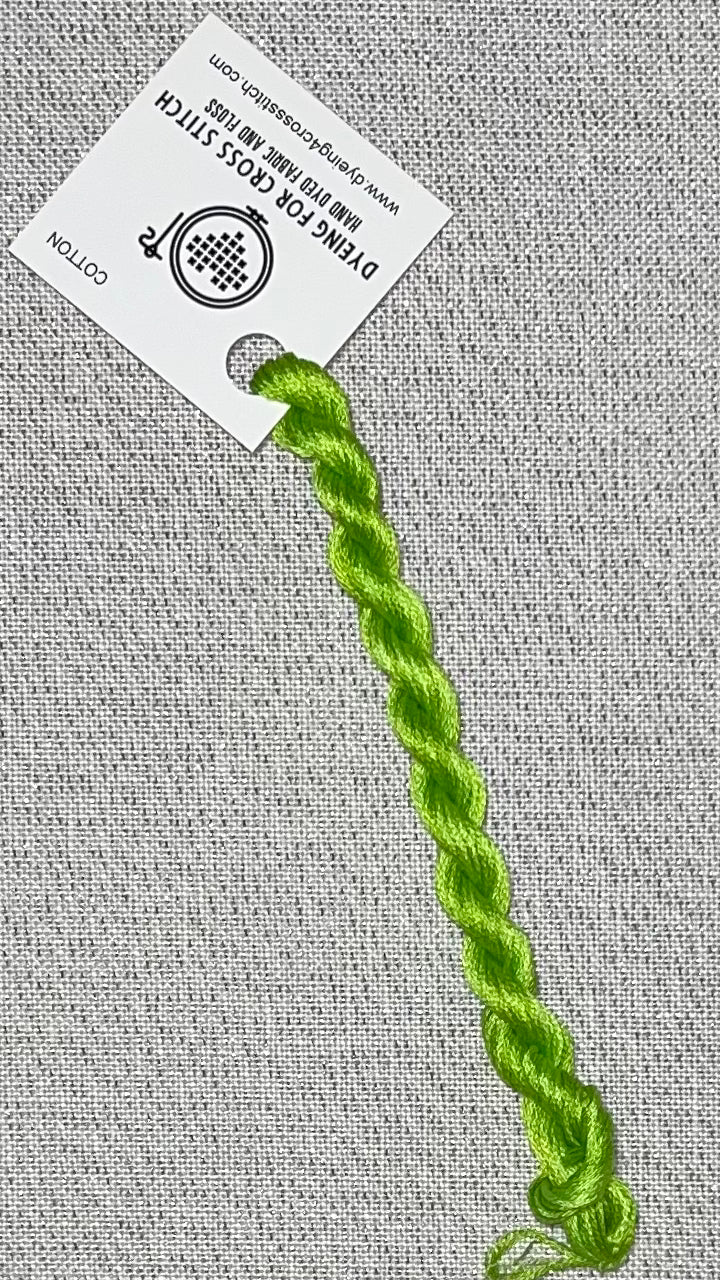 Cotton hand dyed floss - Lime Light