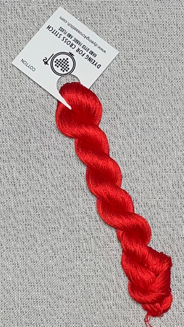 Cotton hand dyed floss - Scarlet