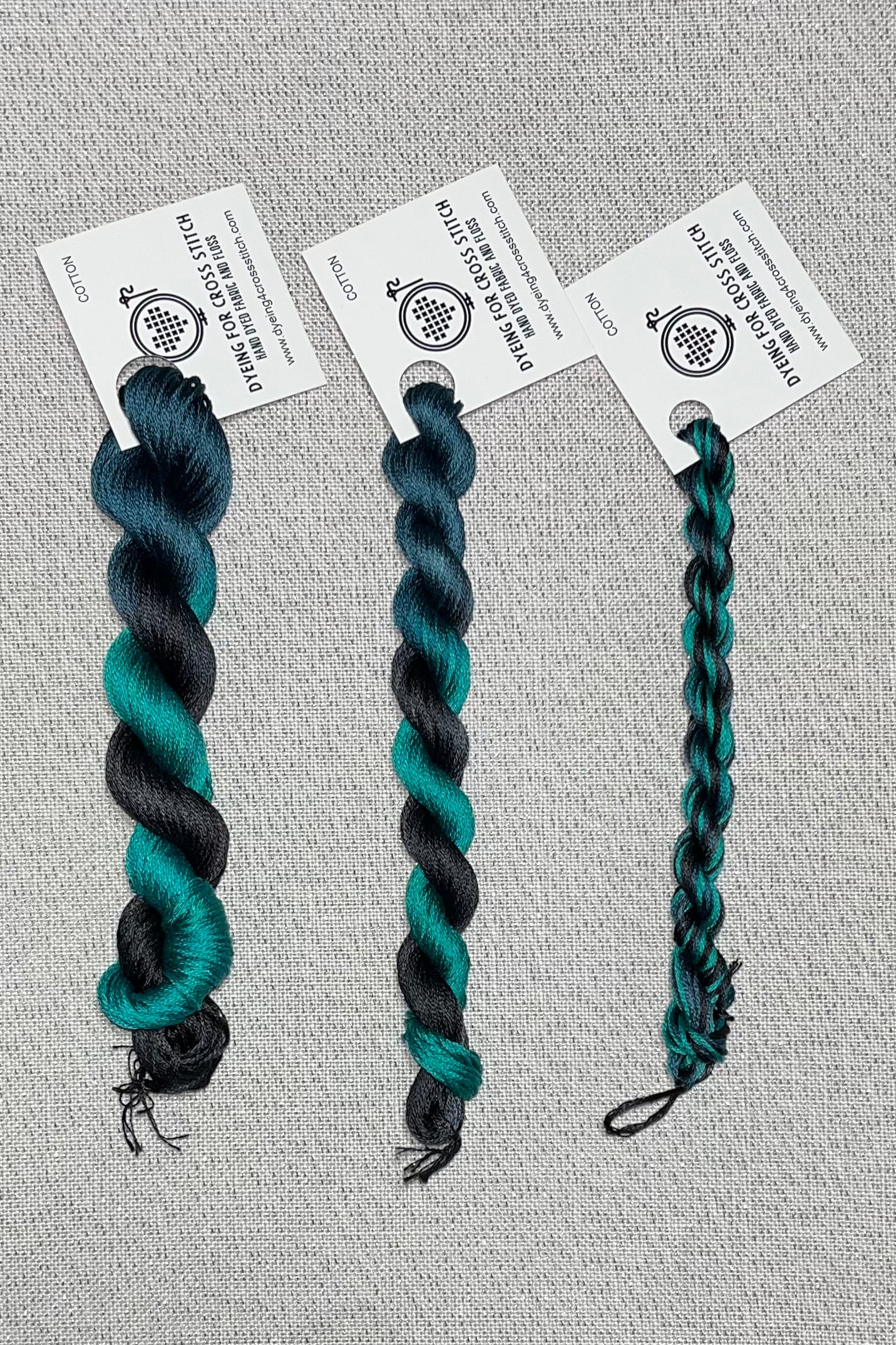 Cotton hand dyed floss - Raven's Wing