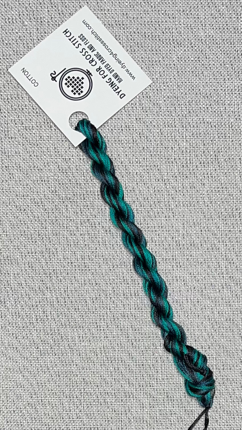 Cotton hand dyed floss - Raven's Wing