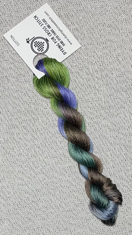 Cotton hand dyed floss - Antique Peacock