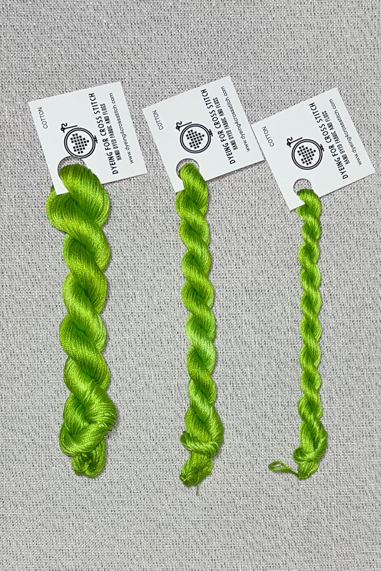 Cotton hand dyed floss - Lime Light