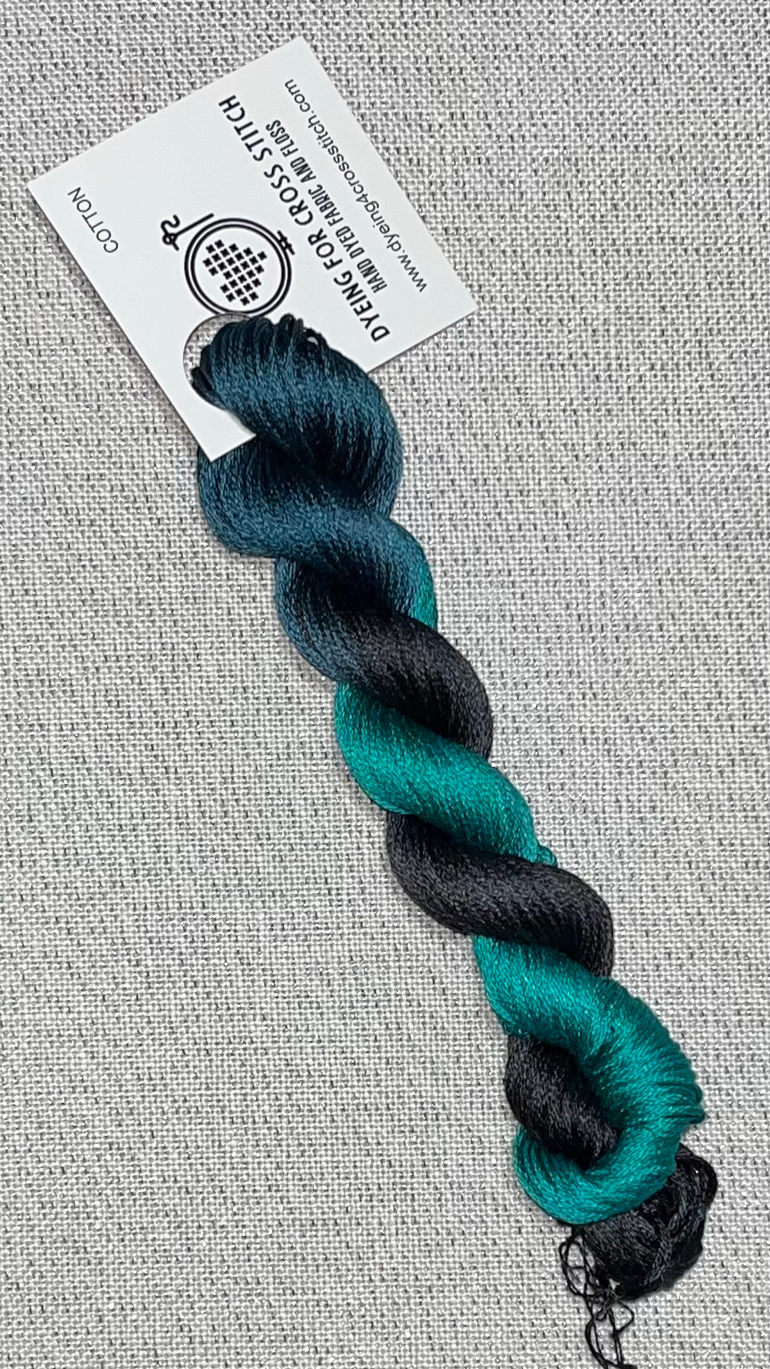 Cotton hand dyed floss - Raven's Wing