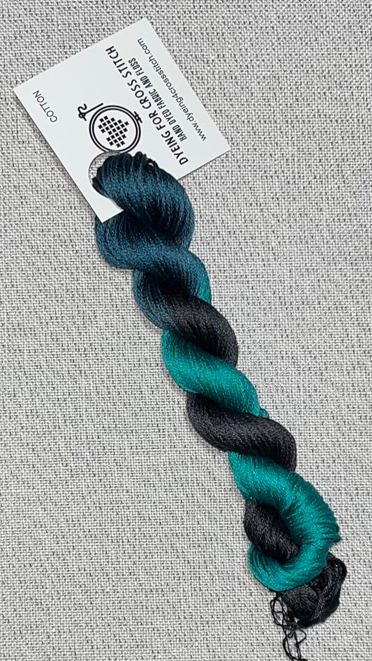 Cotton hand dyed floss - Raven's Wing