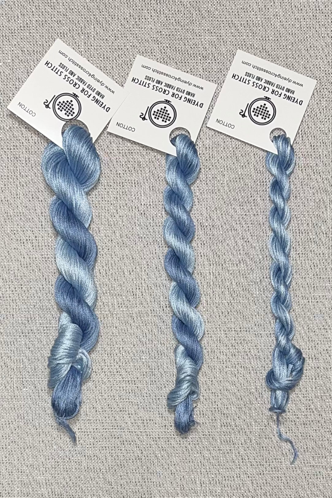 Cotton hand dyed floss - Blue Heather