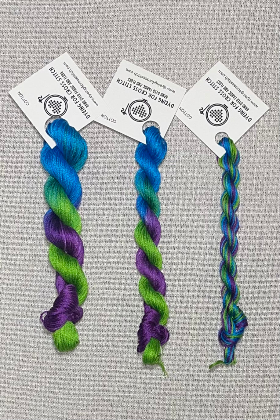 Cotton hand dyed floss - Peacock Train