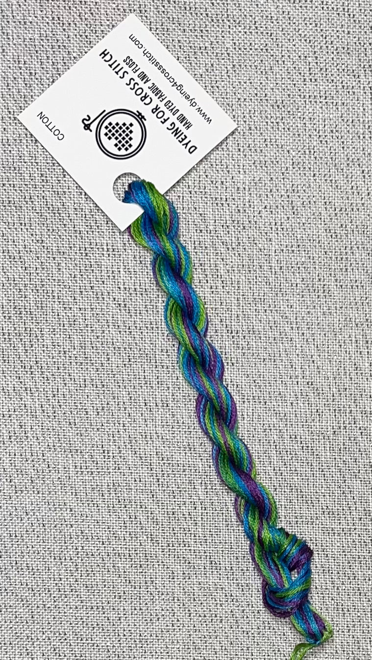 Cotton hand dyed floss - Peacock Train