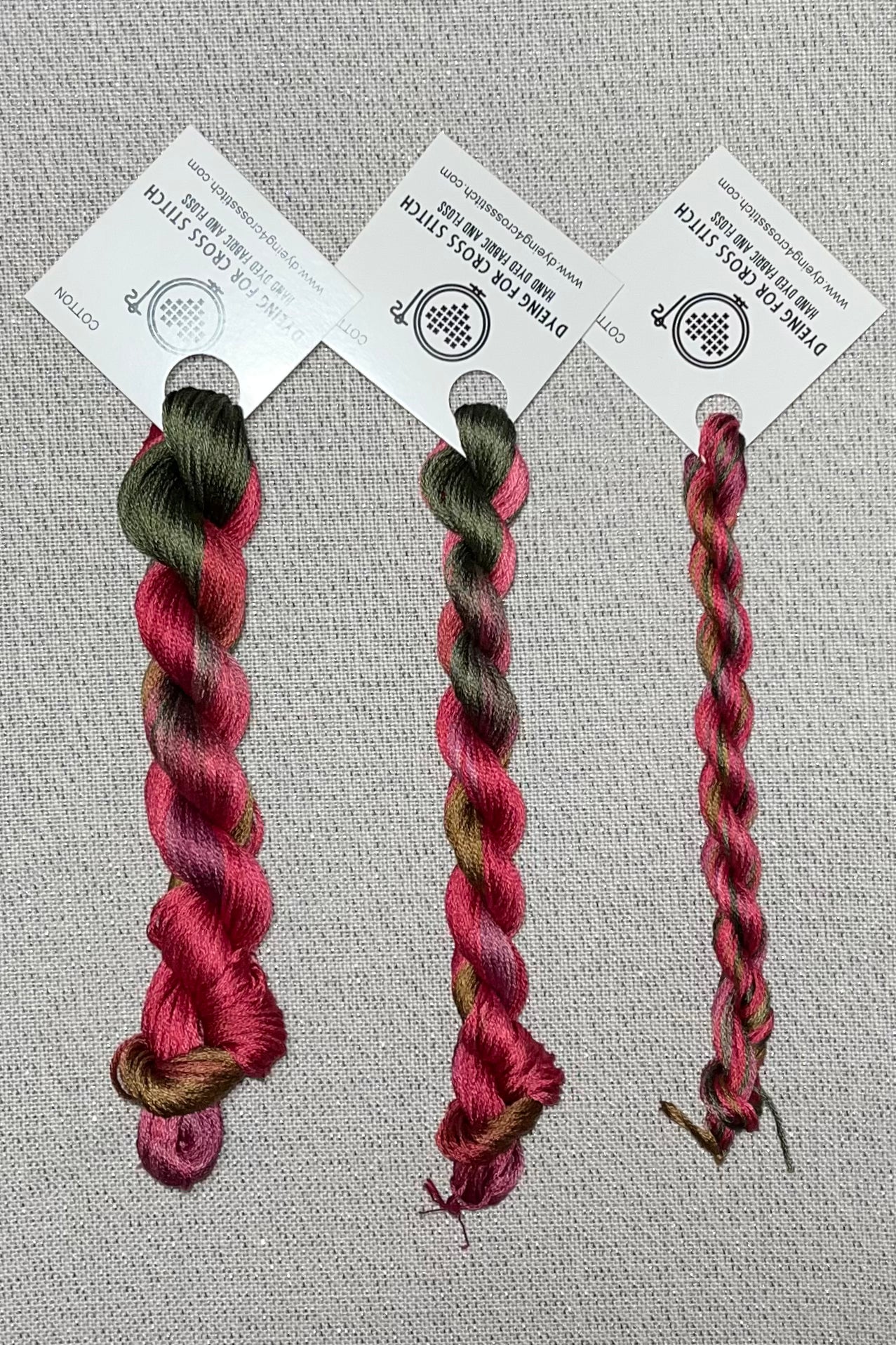Cotton hand dyed floss - Rose Garden