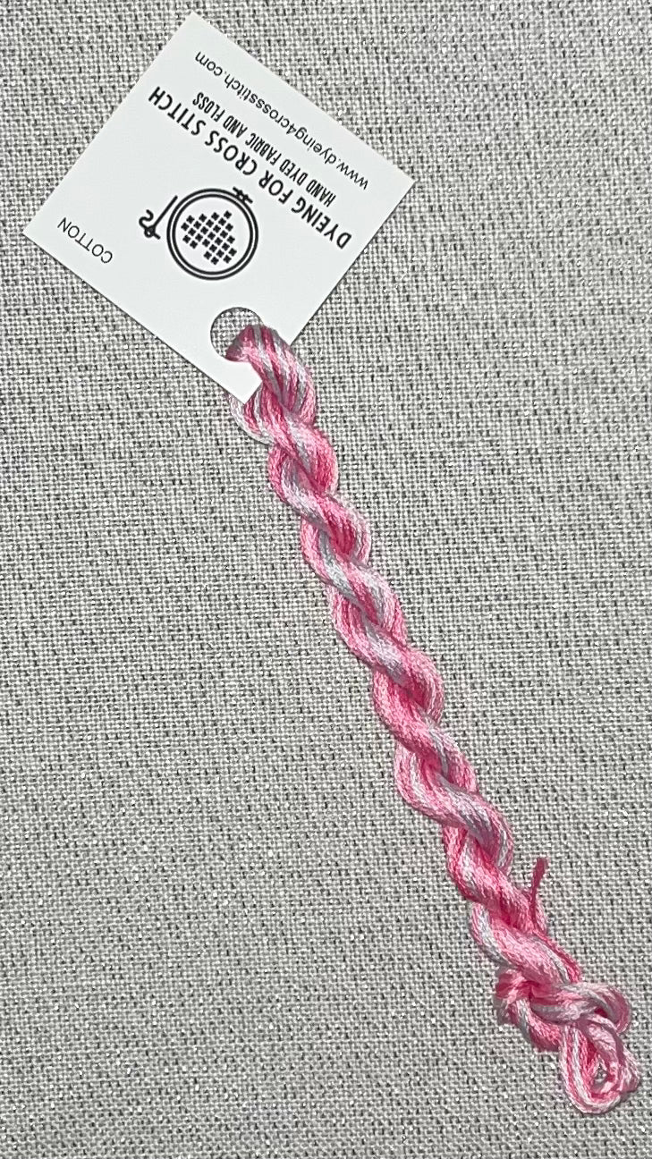 Cotton hand dyed floss - Pretty in Pink