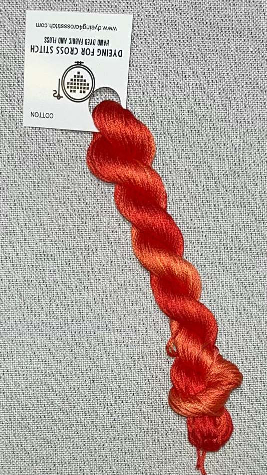Cotton hand dyed floss - Autumn Blaze