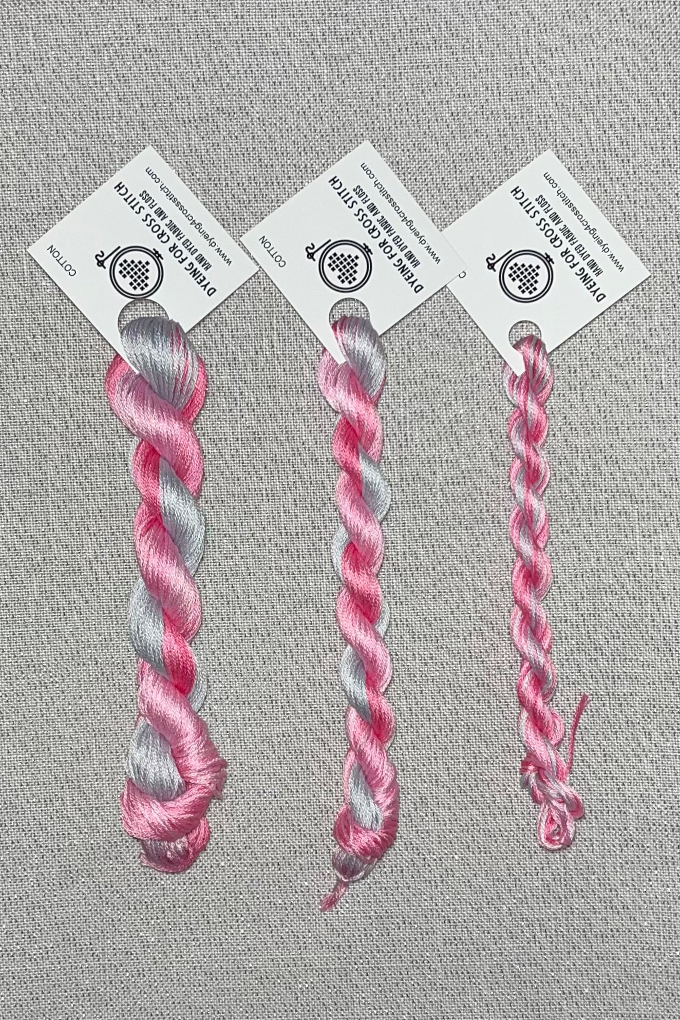 Cotton hand dyed floss - Pretty in Pink