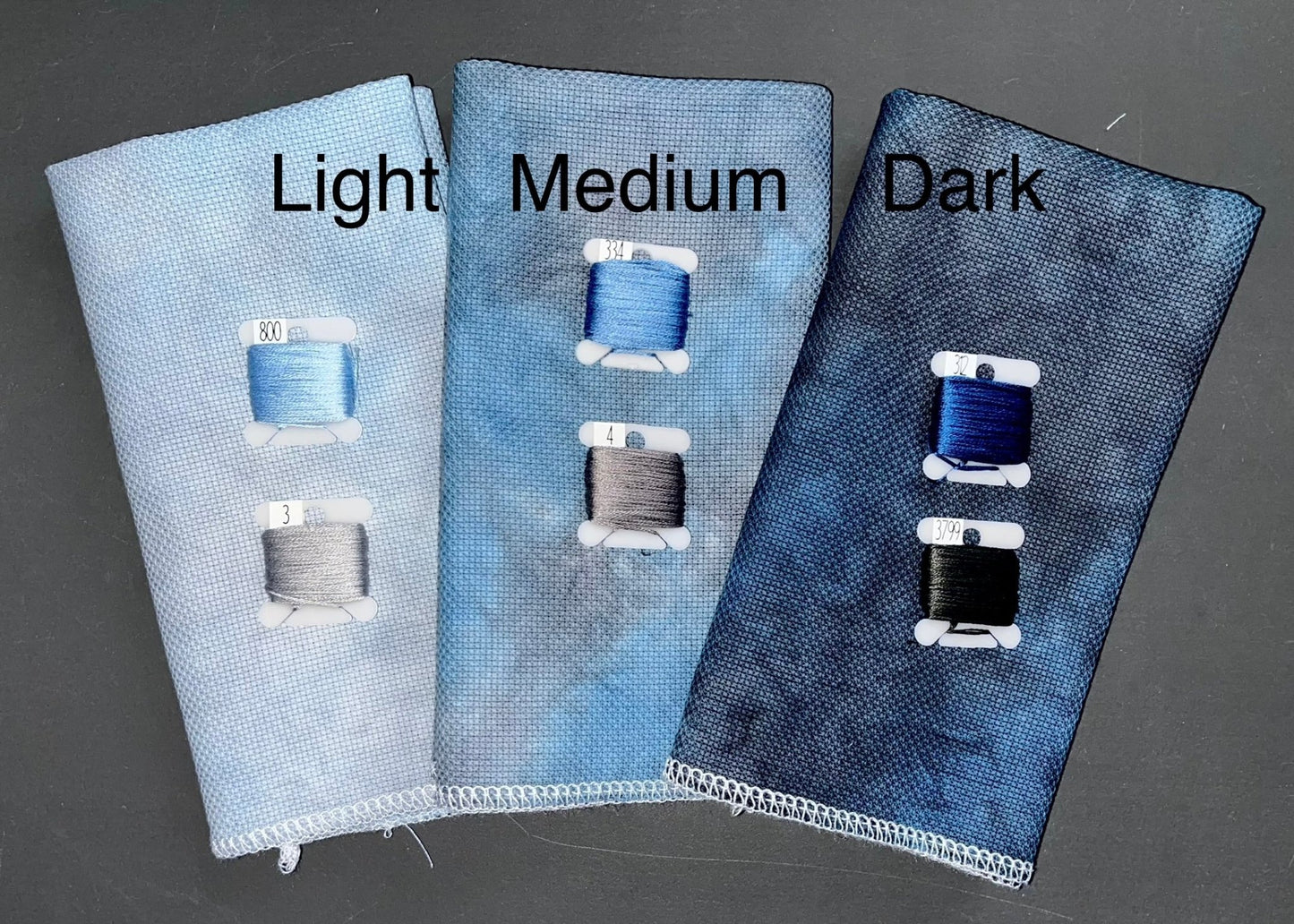 14ct aida - 18x29 - In the Shadows - Dark - Dyeing for Cross Stitch