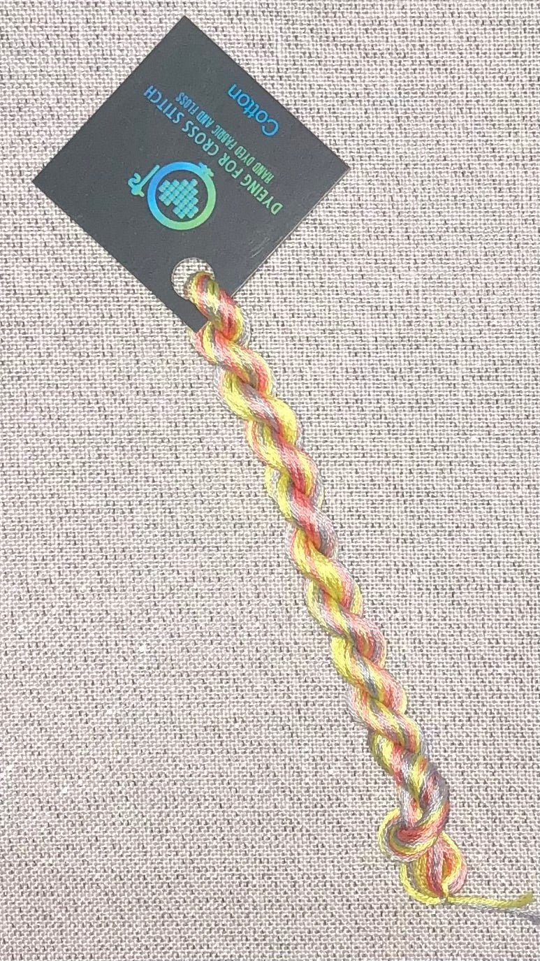 Cotton hand dyed floss - Neon Nights - Dyeing for Cross Stitch