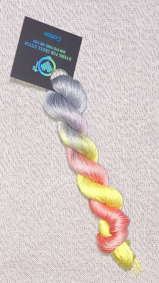 Cotton hand dyed floss - Neon Nights - Dyeing for Cross Stitch