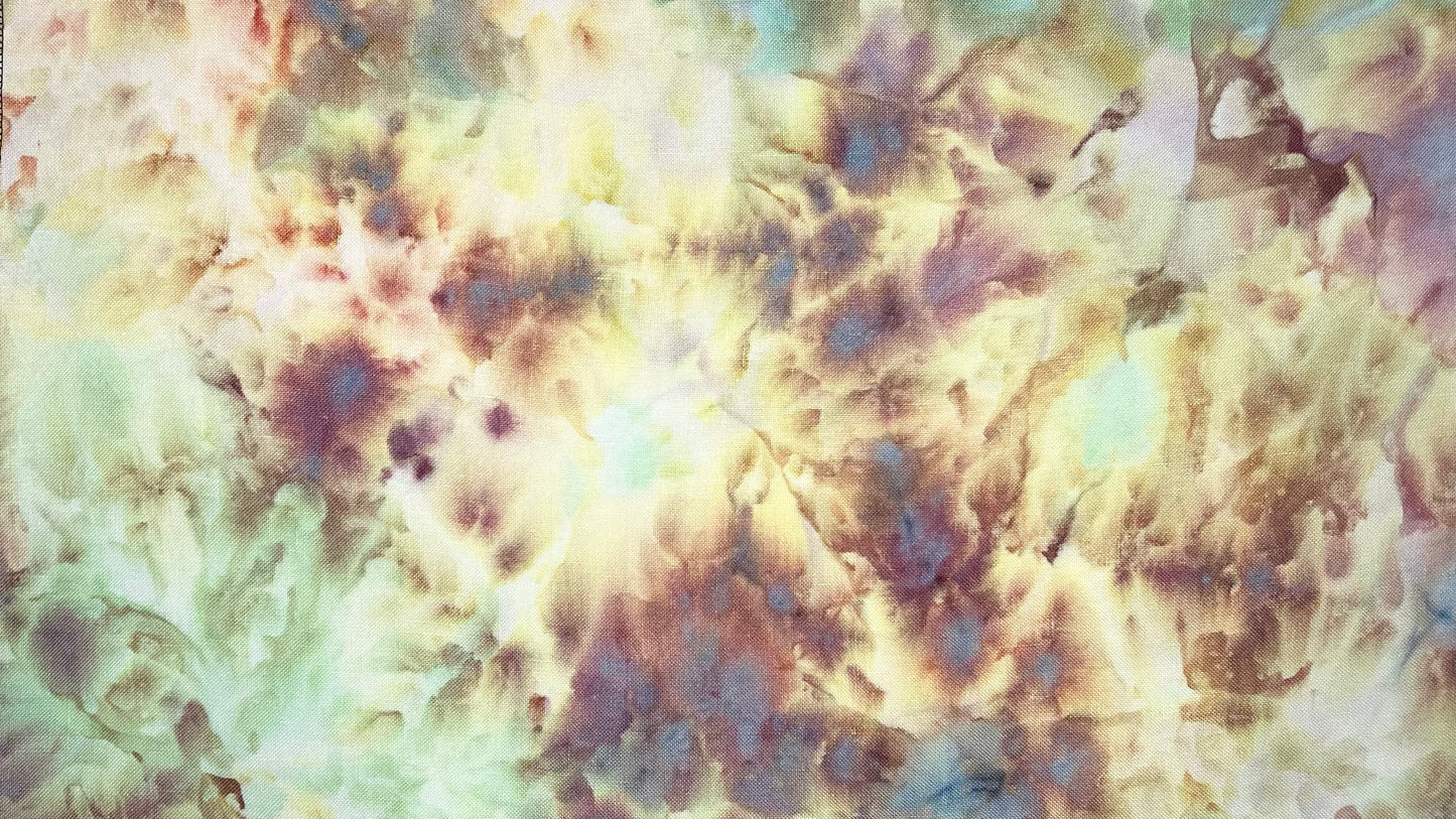 28ct linen - 18x27 - Ice Dyed - Multi Color