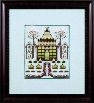 Nora Corbett - Crystal Trellis Winter Greenhouses - NC304 & Embellishment Pack NC304E - Dyeing for Cross Stitch
