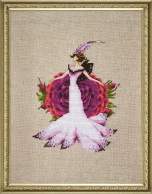 Nora Corbett - Gigantic French Rose Rose Couture NC303 - pattern & embellishment pack - Dyeing for Cross Stitch
