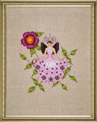 Nora Corbett - Malmedy Rose Rose Couture NC302 - pattern & embellishment pack - Dyeing for Cross Stitch