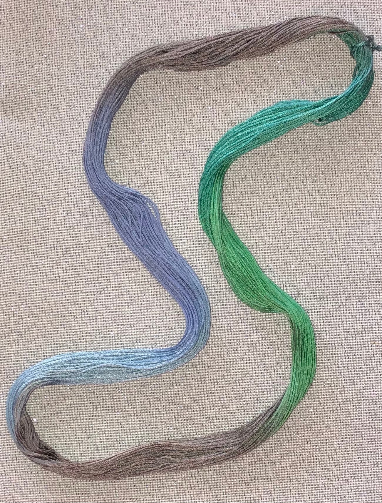 Silk hand dyed floss - Antique Peacock - Dyeing for Cross Stitch