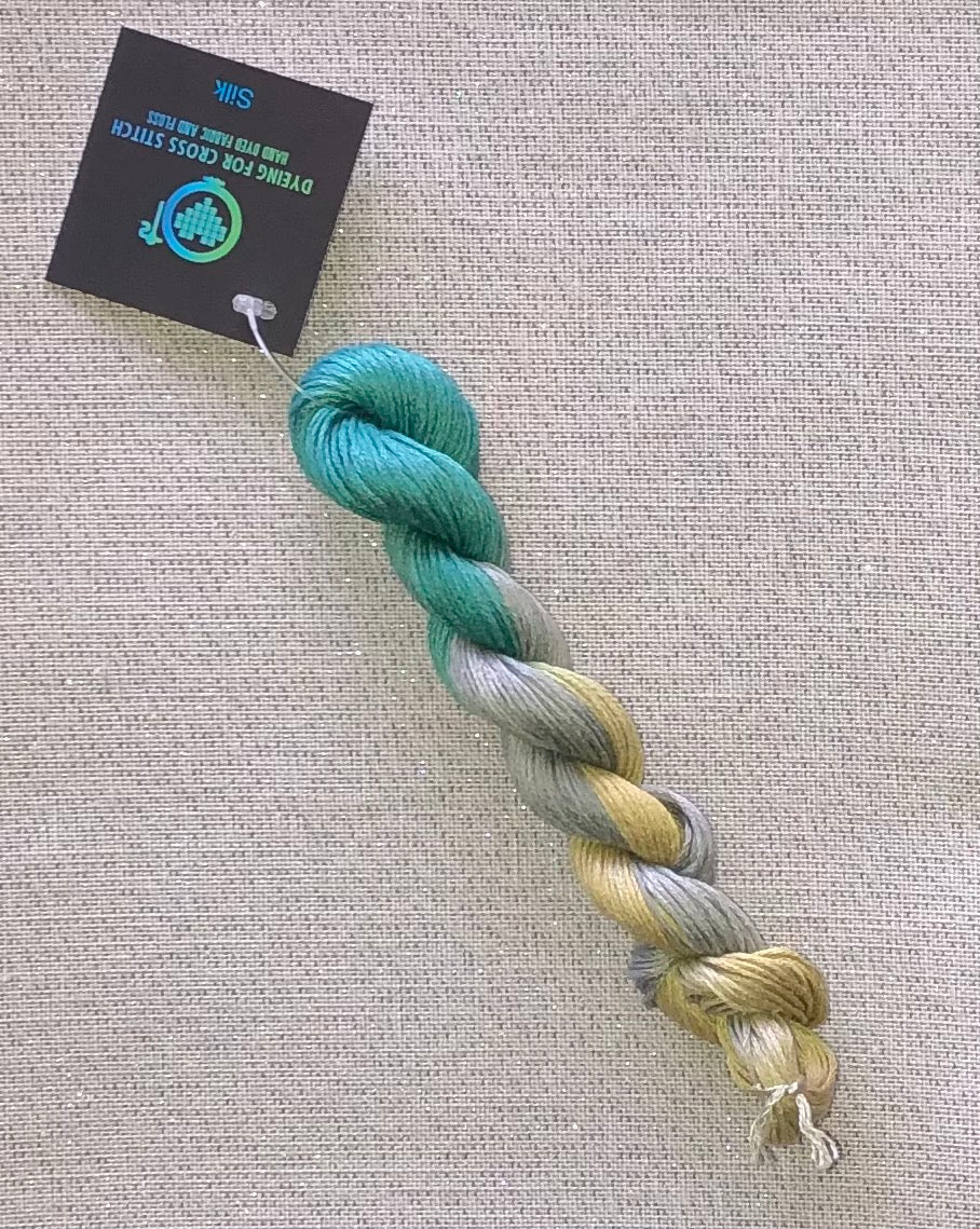 Silk hand dyed floss - Concrete Jungle - Dyeing for Cross Stitch
