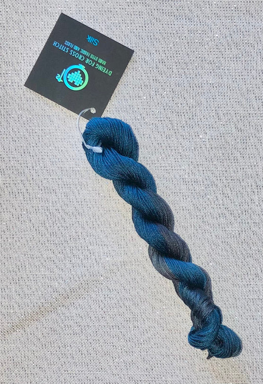 Silk hand dyed floss - Midnight - Dyeing for Cross Stitch