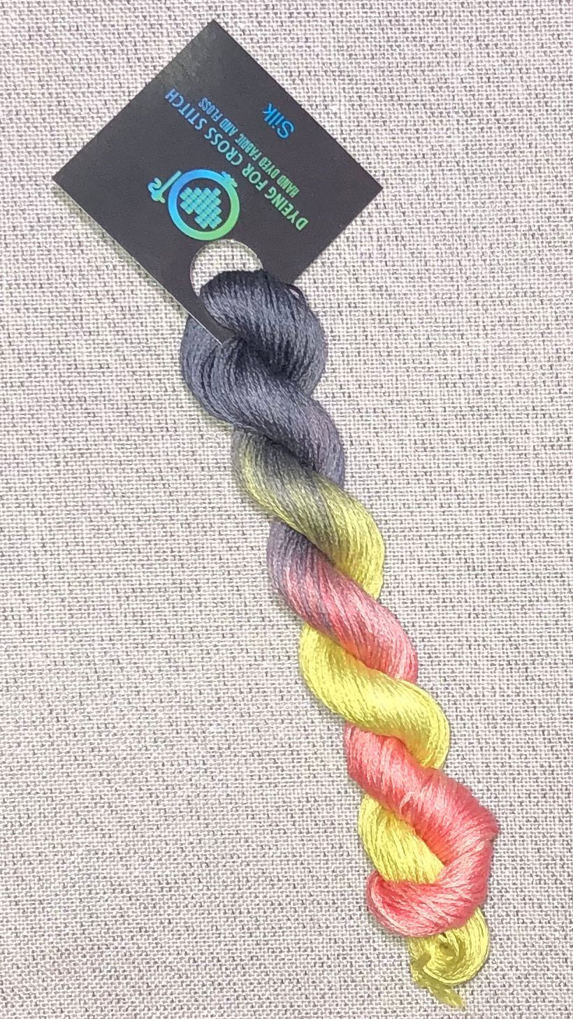 Silk hand dyed floss - Neon Nights - Dyeing for Cross Stitch
