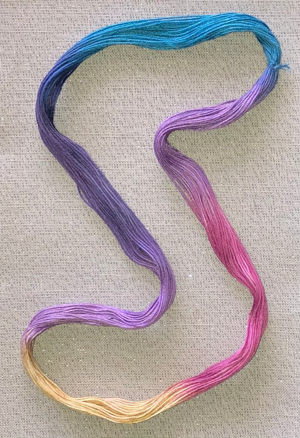 Silk hand dyed floss - Oil Slick - Dyeing for Cross Stitch