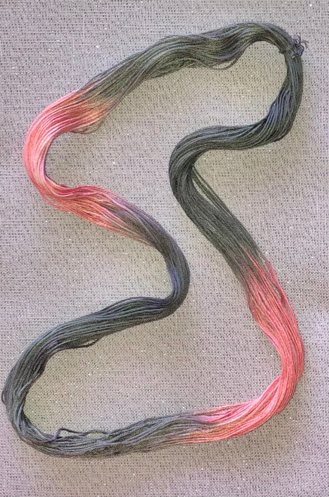 Silk hand dyed floss - Pink Camo - Dyeing for Cross Stitch