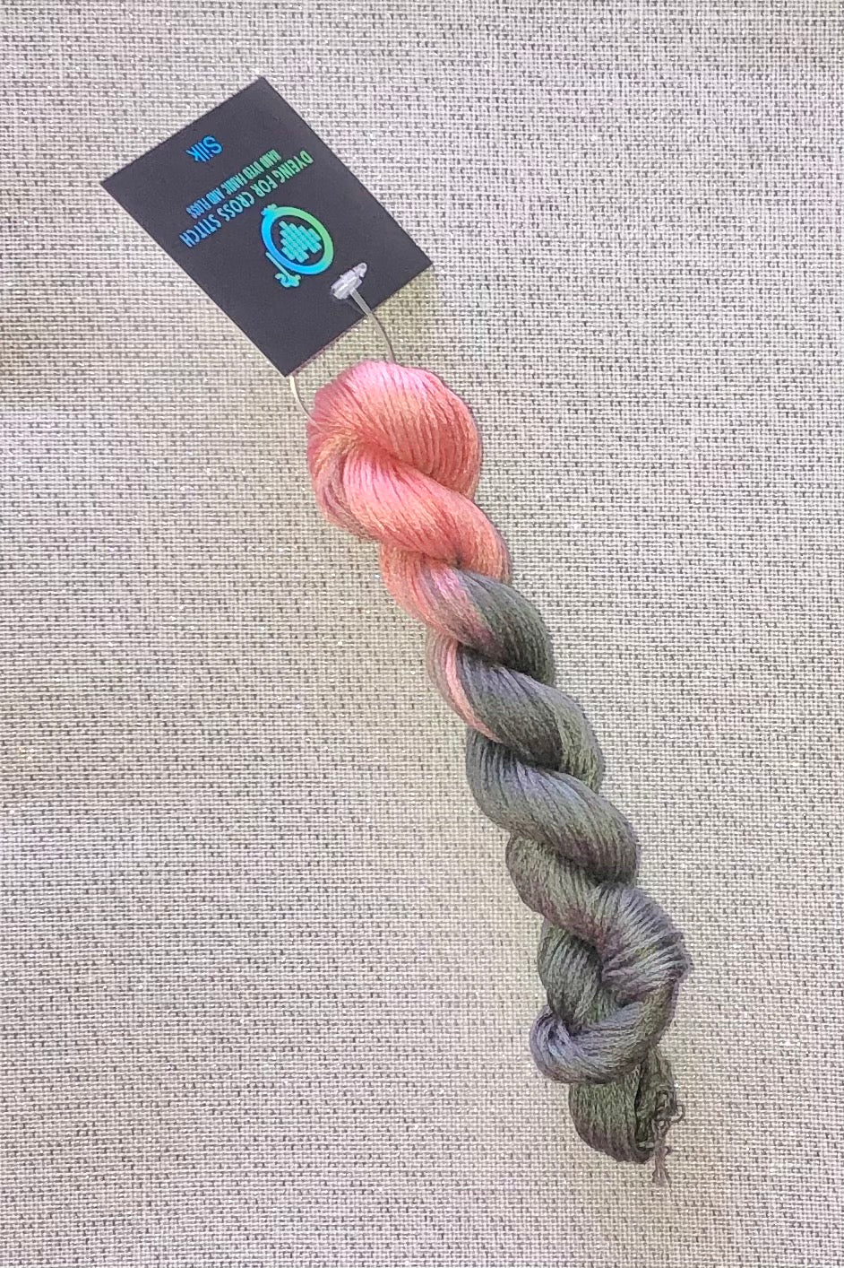 Silk hand dyed floss - Pink Camo - Dyeing for Cross Stitch