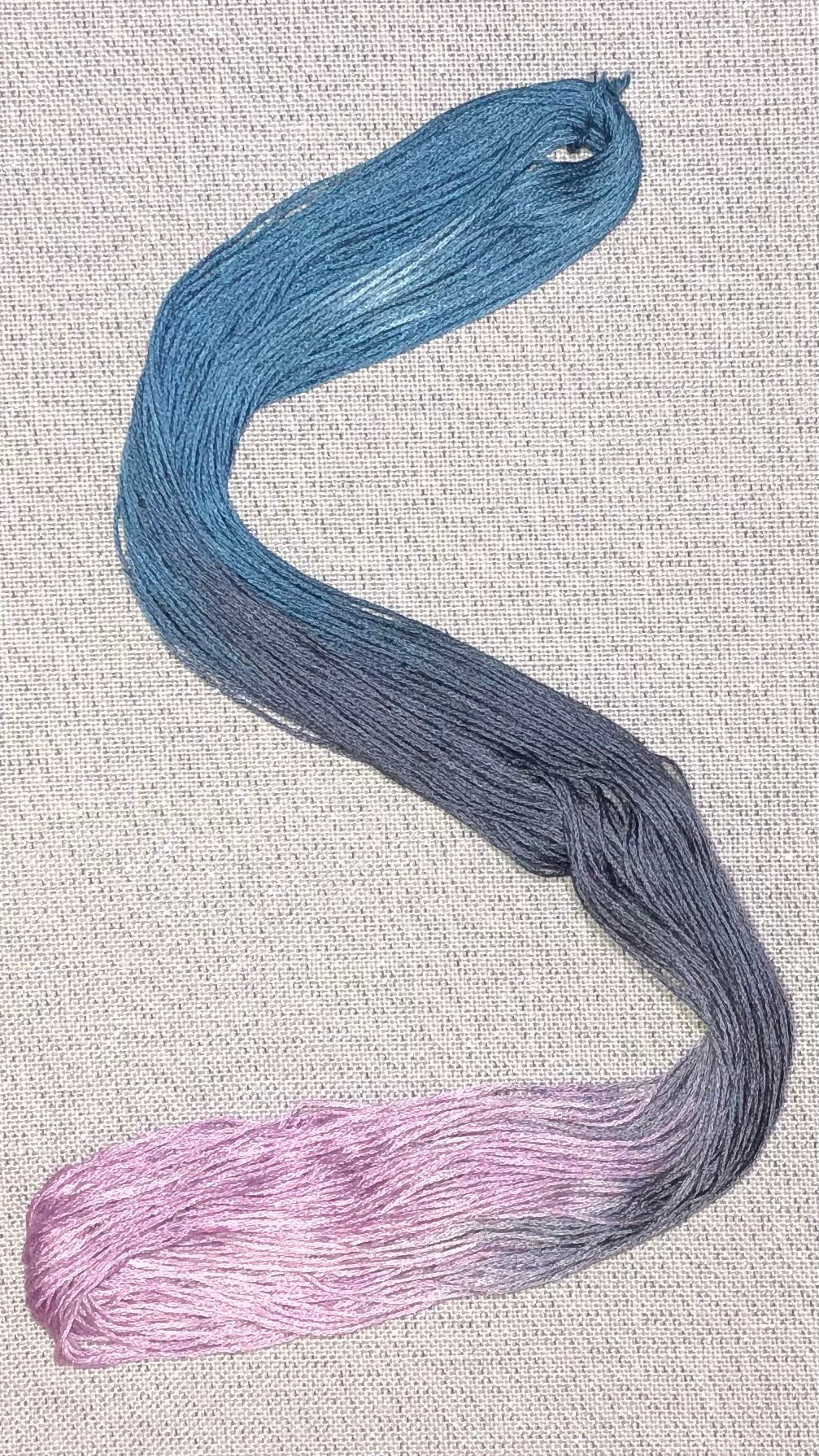 Silk hand dyed floss - So Long Shadow - Dyeing for Cross Stitch