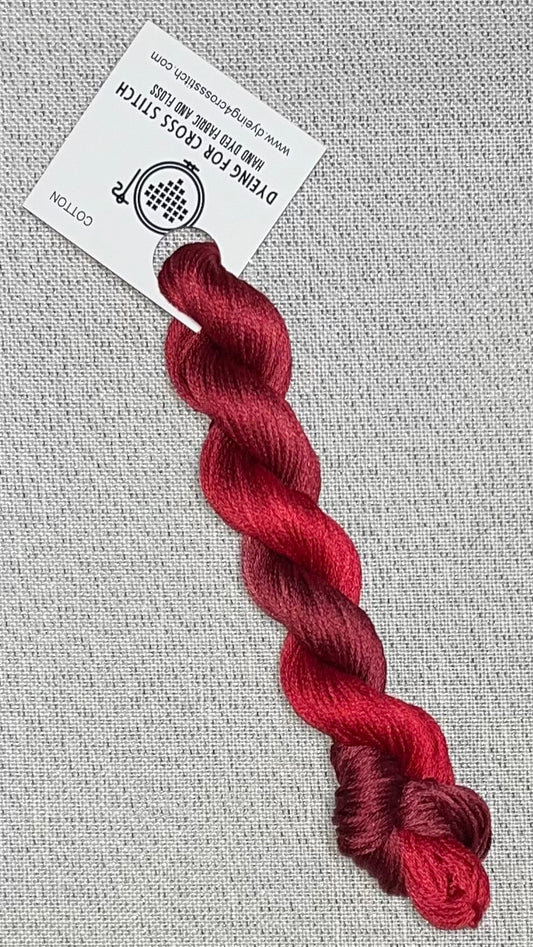 Cotton hand dyed floss - Ruby