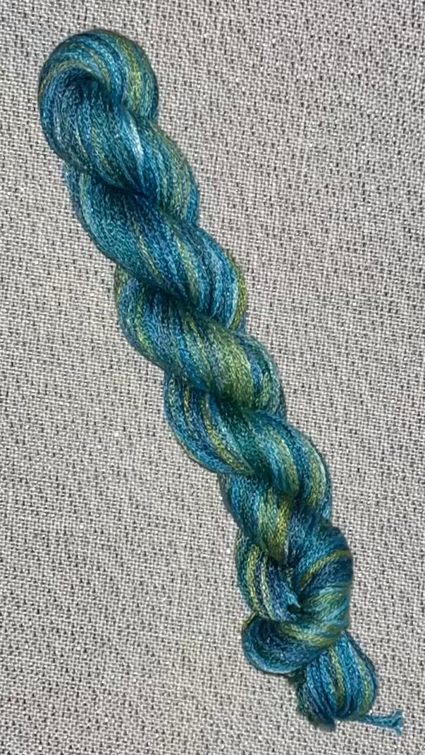 Silk hand dyed floss - Blues/Greens SOLO