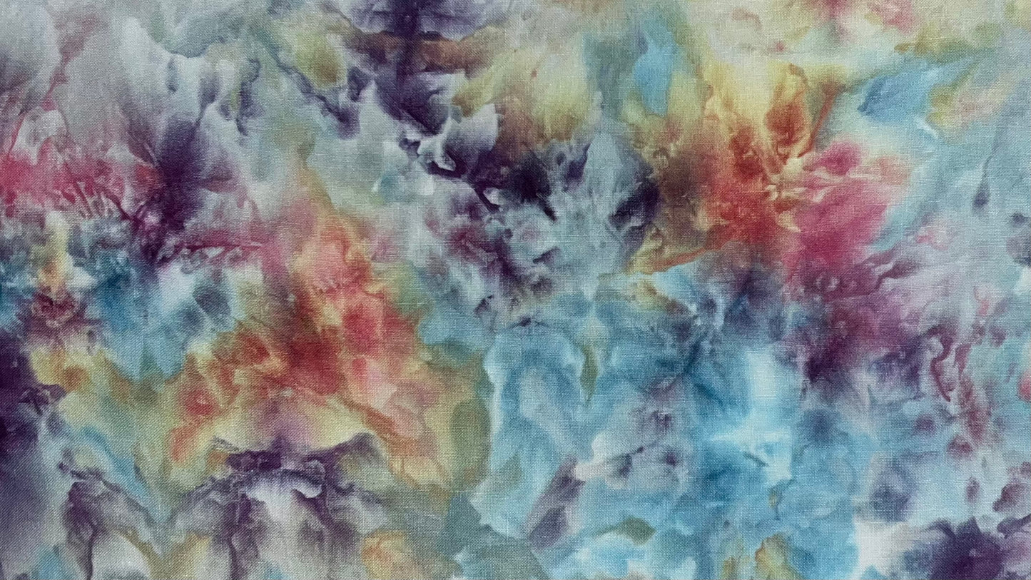 28ct linen - 18x27 - Ice Dyed 4