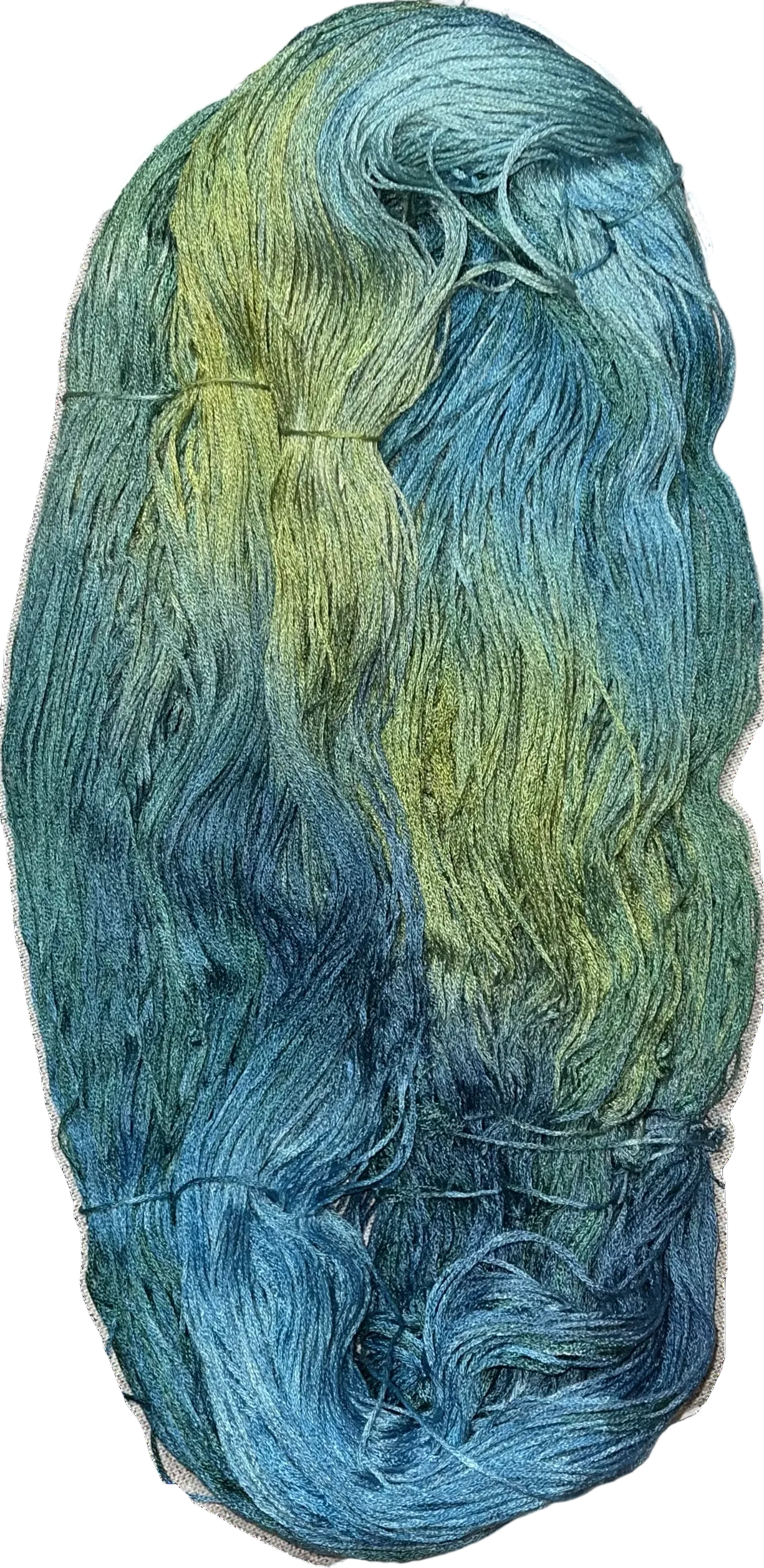 Silk hand dyed floss - Blues/Greens SOLO
