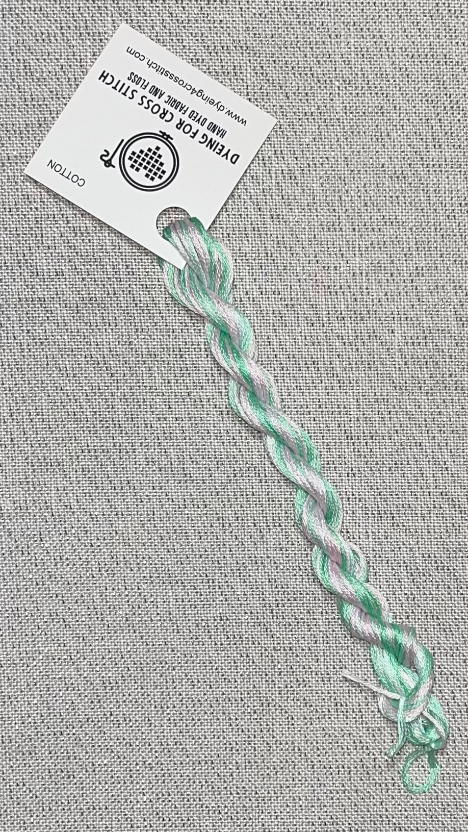 Cotton hand dyed floss - Pink & Green SOLO