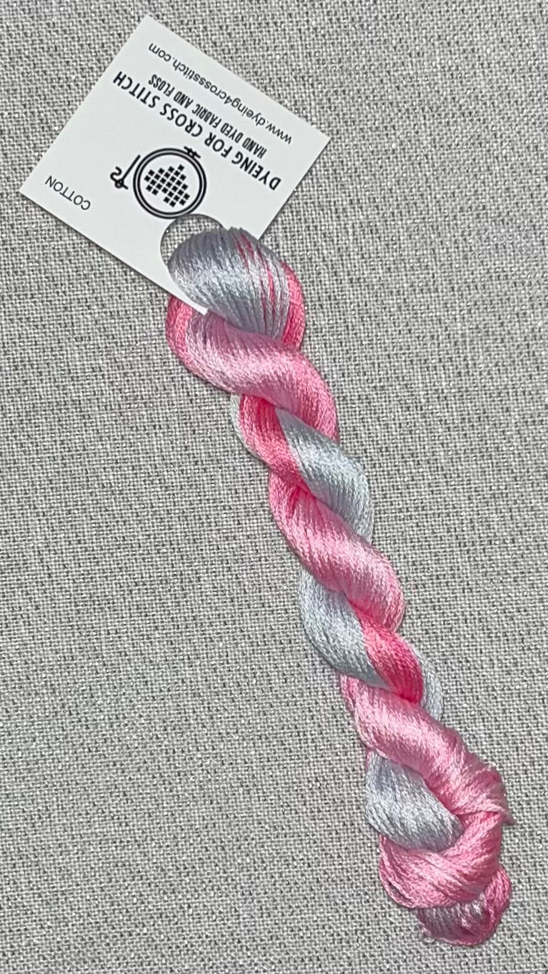 Cotton hand dyed floss - Pretty in Pink