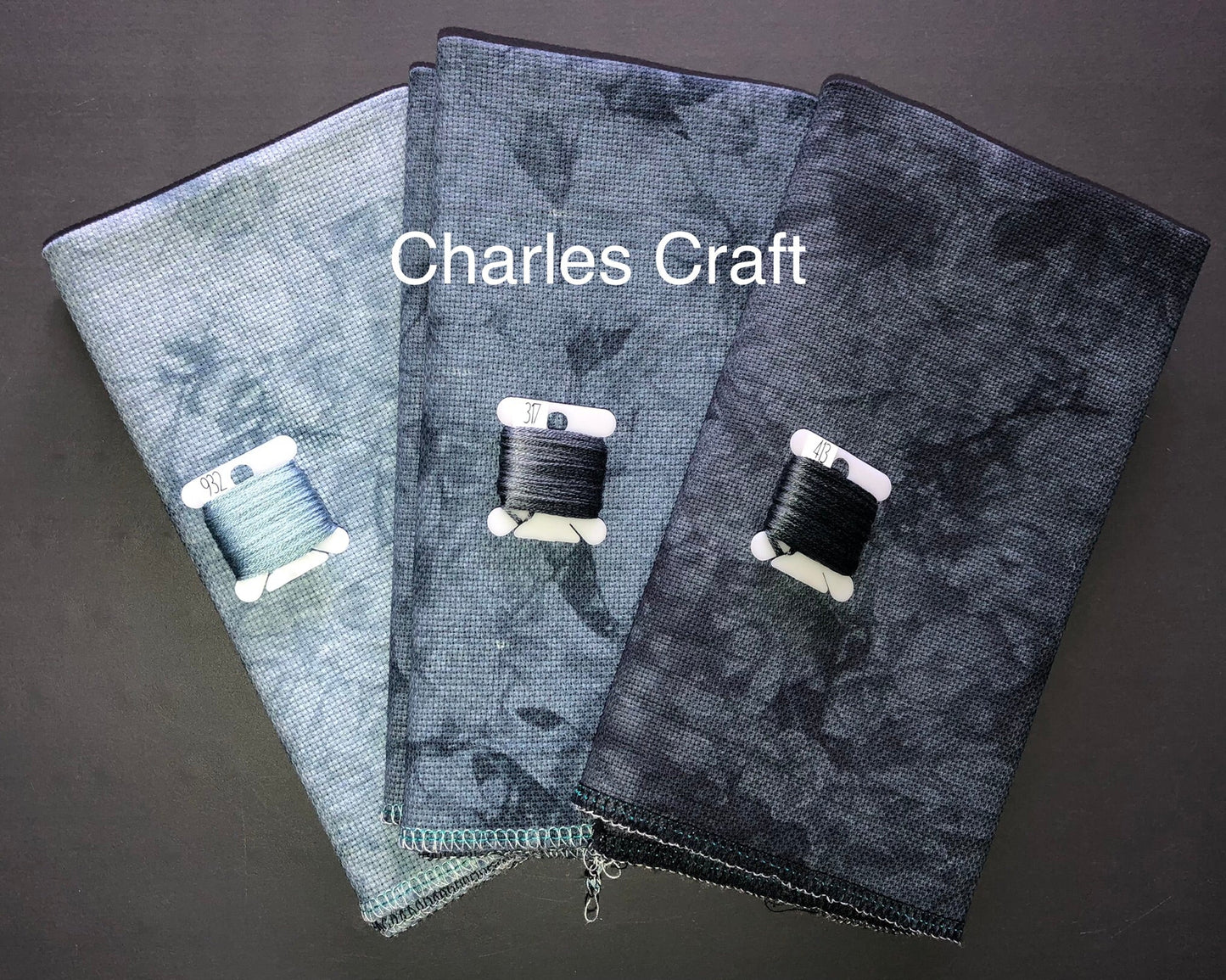 18ct Charles Craft aida - 18x29 - Up in Smoke - Dark - Dyeing for Cross Stitch